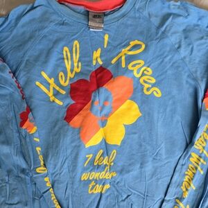 Diesel 55 DSL Blue 'Hell n' Roses' Graphic Long Sleeve Top XL
